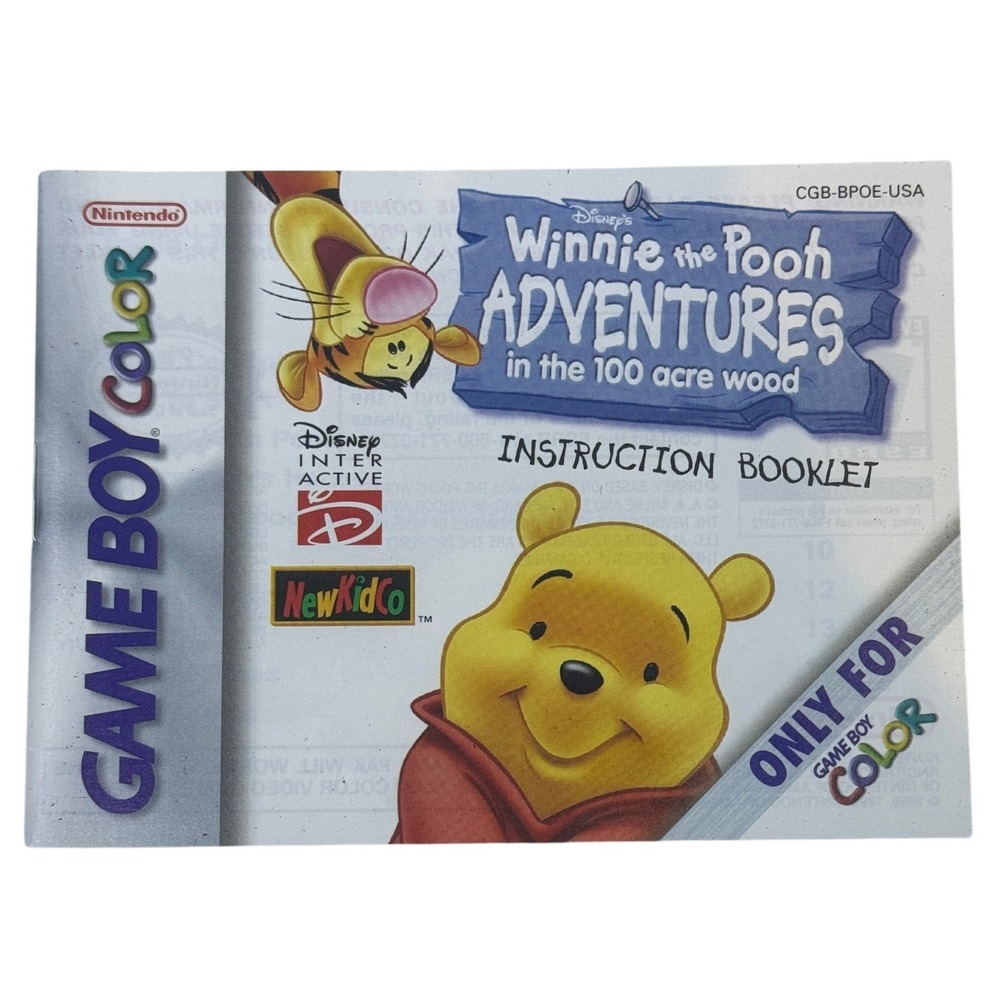 Nintendo Game Boy Color Winnie the Pooh Adventures 100 Acre Wood Manual CGB-BPOE
